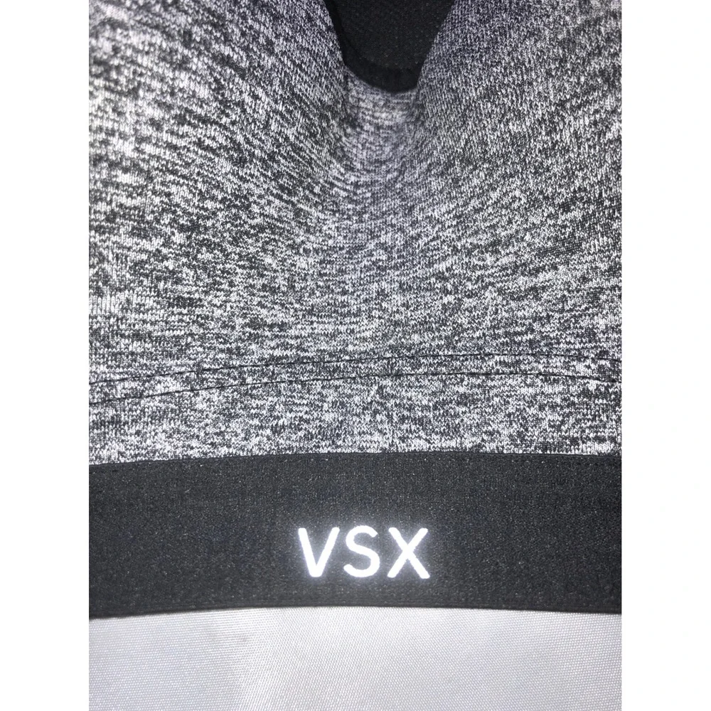 Victoria's Secret VSX Sport Bra Grey Black Marled Racerback High Impact 34B